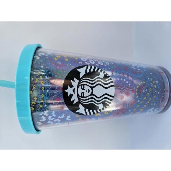 Rare Starbucks Vera Bradley Hula Paisley Cold Cup 16oz - ASIA Exclusive 2019 LE - Picture 1 of 9
